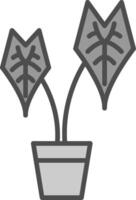 Alocasia Linie gefüllt Graustufen Symbol Design vektor