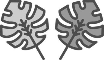 Philodendron Linie gefüllt Graustufen Symbol Design vektor