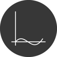 Welle Diagramm Linie invertiert Symbol Design vektor