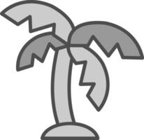 Palme Linie gefüllt Graustufen Symbol Design vektor