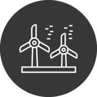 Wind Turbine Linie invertiert Symbol Design vektor