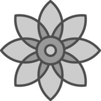 Blume Linie gefüllt Graustufen Symbol Design vektor