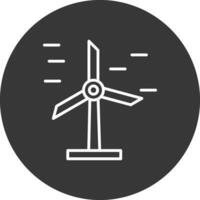 Wind Energie Linie invertiert Symbol Design vektor