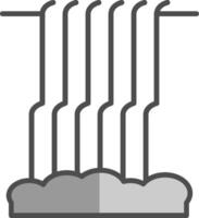 Wasserfall Linie gefüllt Graustufen Symbol Design vektor