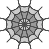 Spindel webb linje fylld gråskale ikon design vektor