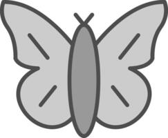 Schmetterling Linie gefüllt Graustufen Symbol Design vektor