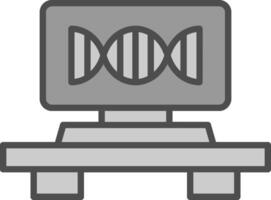 dna strå linje fylld gråskale ikon design vektor