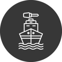 Boot Linie invertiert Symbol Design vektor