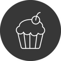 Cupcake Linie invertiert Symbol Design vektor