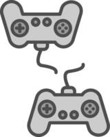 spelare mot spelare linje fylld gråskale ikon design vektor