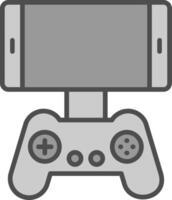 mobil spel linje fylld gråskale ikon design vektor