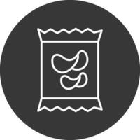 Kartoffelchips Linie invertiert Symbol Design vektor