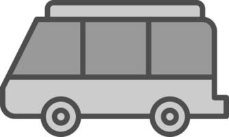 Kleinbus Linie gefüllt Graustufen Symbol Design vektor