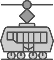 spårvagn linje fylld gråskale ikon design vektor