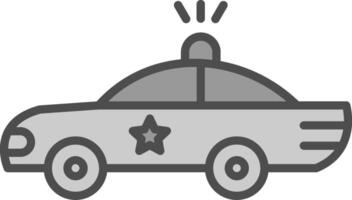 polis bil linje fylld gråskale ikon design vektor