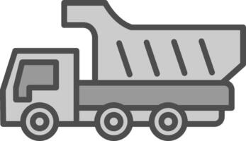 lastbil linje fylld gråskale ikon design vektor