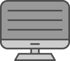 Computer Linie gefüllt Graustufen Symbol Design vektor