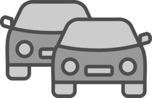 Autos Linie gefüllt Graustufen Symbol Design vektor