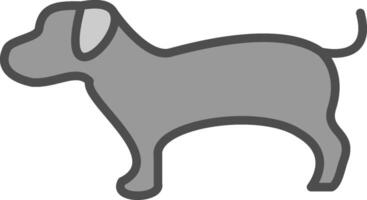 hund linje fylld gråskale ikon design vektor