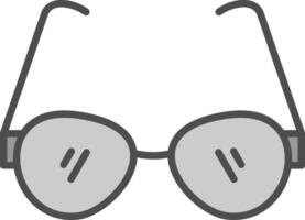 Sonnenbrille Linie gefüllt Graustufen Symbol Design vektor