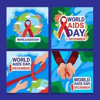 Kartensammlung zum Welt-Aids-Tag vektor