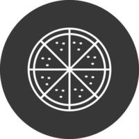 Pizza Linie invertiert Symbol Design vektor