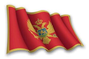 realistisch winken Flagge von Montenegro vektor