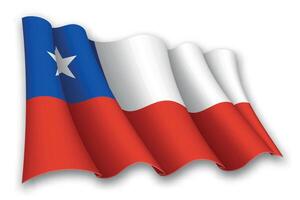 realistisch winken Flagge von Chile vektor