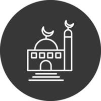 Moschee Linie invertiert Symbol Design vektor