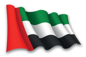 realistisk vinka flagga av förenad arab emirates vektor