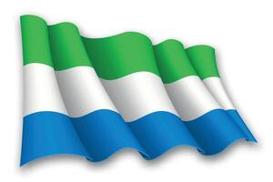 realistisk vinka flagga av sierra leone vektor