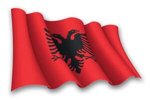 realistisch winken Flagge von Albanien vektor