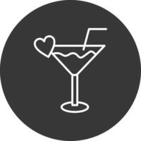 Cocktail Linie invertiert Symbol Design vektor