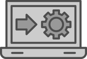 Industrie Linie gefüllt Graustufen Symbol Design vektor