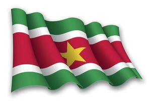 realistisch winken Flagge von suriname vektor