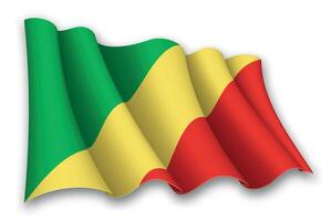 realistisk vinka flagga av kongo vektor