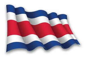 realistisch winken Flagge von Costa Rica vektor