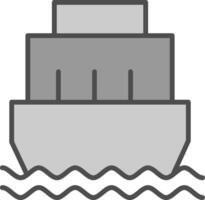 Hafen Linie gefüllt Graustufen Symbol Design vektor