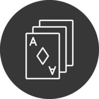 Poker Karten Linie invertiert Symbol Design vektor