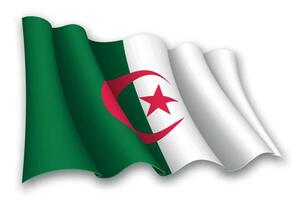 realistisch winken Flagge von Algerien vektor