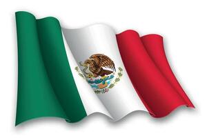 realistisch winken Flagge von Mexiko vektor