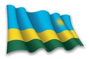 realistisk vinka flagga av rwanda vektor