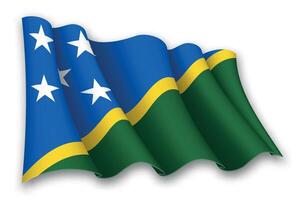 realistisch winken Flagge von Solomon Inseln vektor