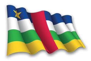 realistisk vinka flagga av central afrikansk republik vektor