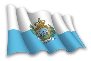 realistisch winken Flagge von san Marino vektor