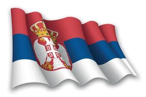 realistisk vinka flagga av serbia vektor