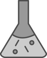Chemie Linie gefüllt Graustufen Symbol Design vektor