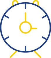 Alarm Uhr Linie zwei Farbe Symbol Design vektor