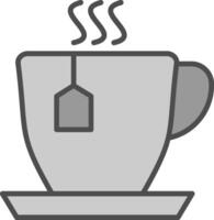 Tasse von Tee Linie gefüllt Graustufen Symbol Design vektor