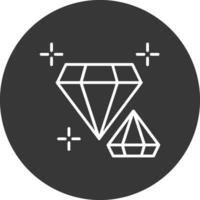 Diamant Linie invertiert Symbol Design vektor